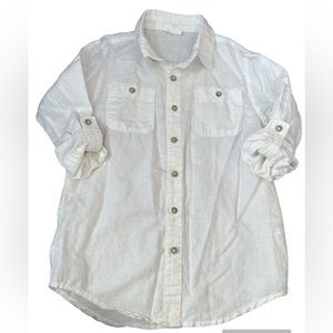 Crazy 8 Boys White Linen Button Down Top